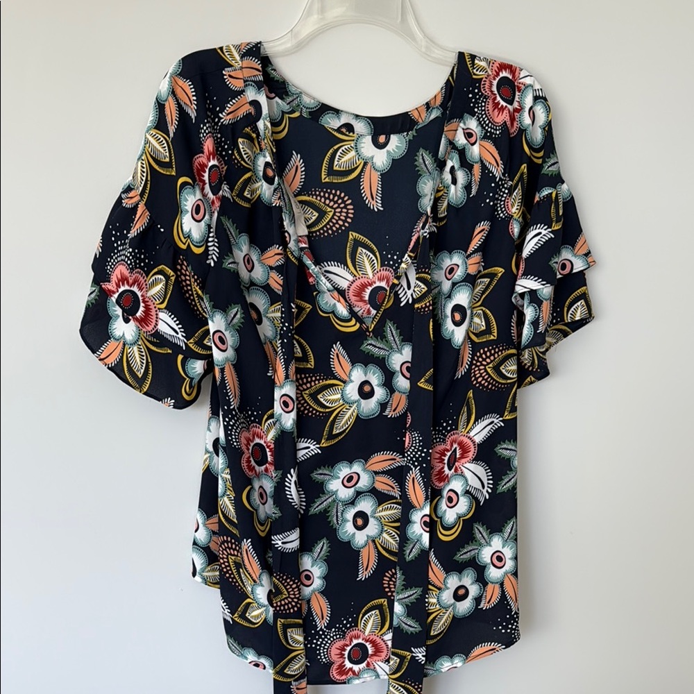 Floral Print Women's Top - Multicolor
